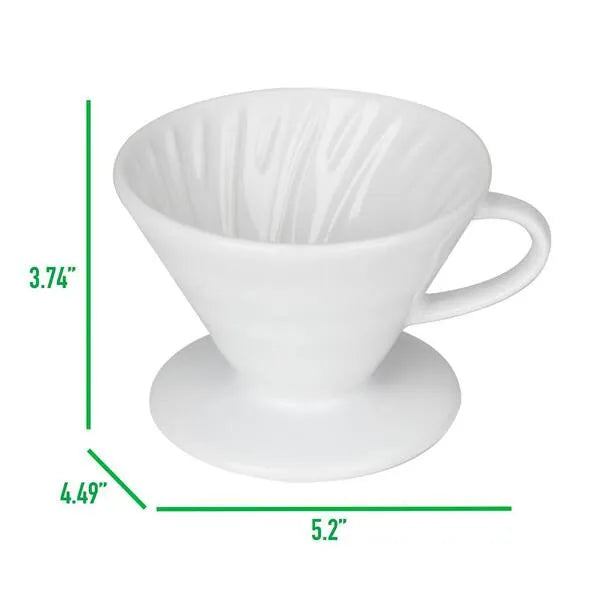 Crop V60 White Ceramic Dripper Model 02 – superior heat retention, clean extraction