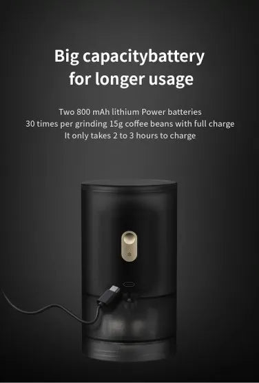 Timemore 123 Go Titanium electric grinder 60g 3 in 1 with glass jar dripper and carry bag black
