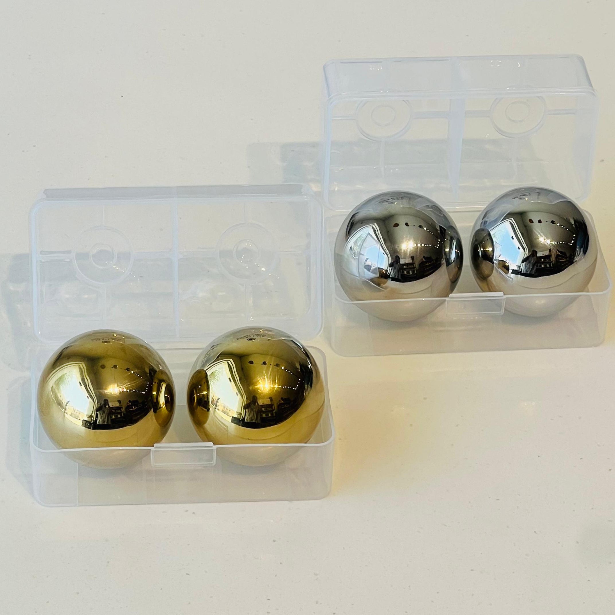 Crop Stainless Steel Reusable Ice Cubes Silver and Gold