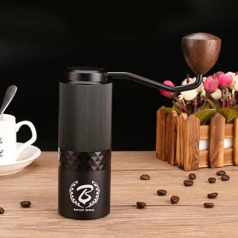 Barista Space Premium Coffee Hand Grinder with adjustable burr grinder for manual coffee brewing