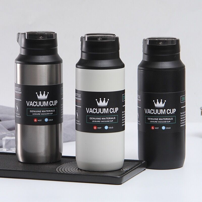 Crop 350ml Double Wall Vacuum Coffee Mug Grey