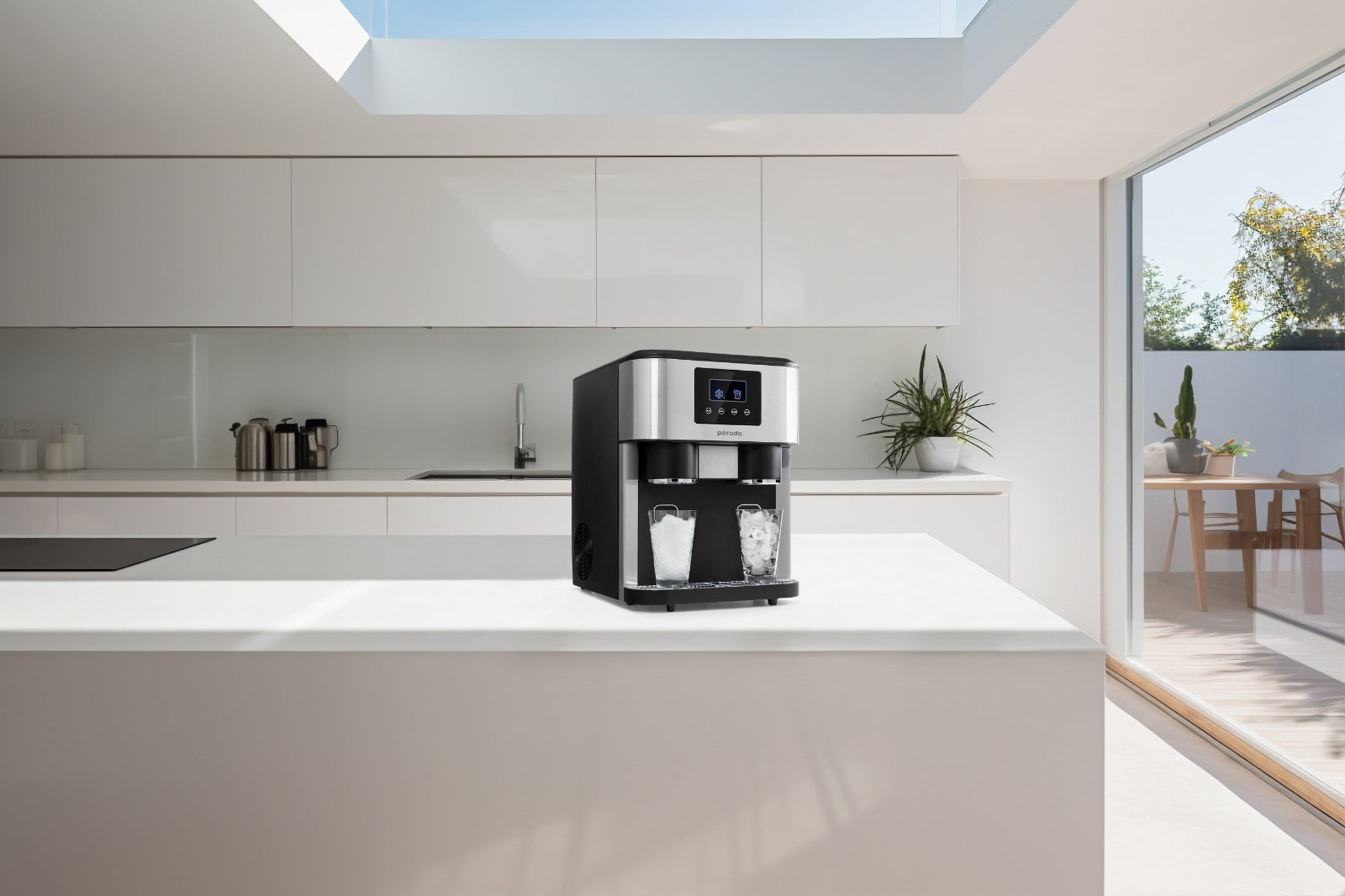 Porodo Lifestyle 3in1 Ice Maker with Crusher & Cold Water Dispenser - Black