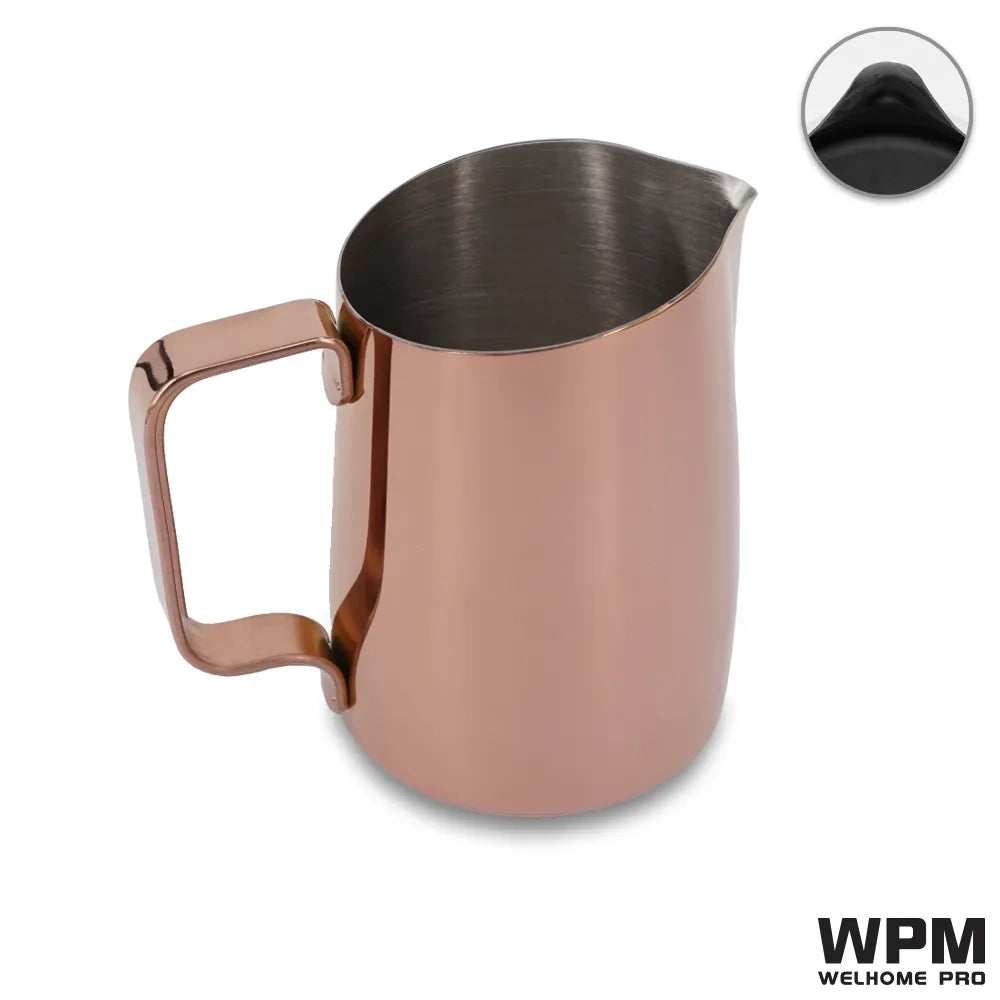 WPM 450ml Bronze milk pitcher round spout stainless steel latte art barista tool