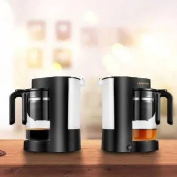 Lepresso Duo Brew coffee and tea maker black detail view showing keep warm and filter features