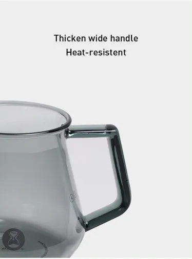 Timemore Coffee Server Transparent Black high borosilicate glass V shaped spout heat resistant handle 360ml 600ml