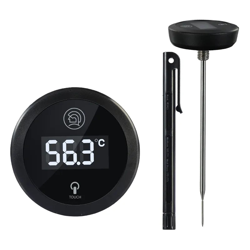 ZeroHero Digital Thermometer Black 0-100°C stainless steel probe CR2032 coffee milk steaming