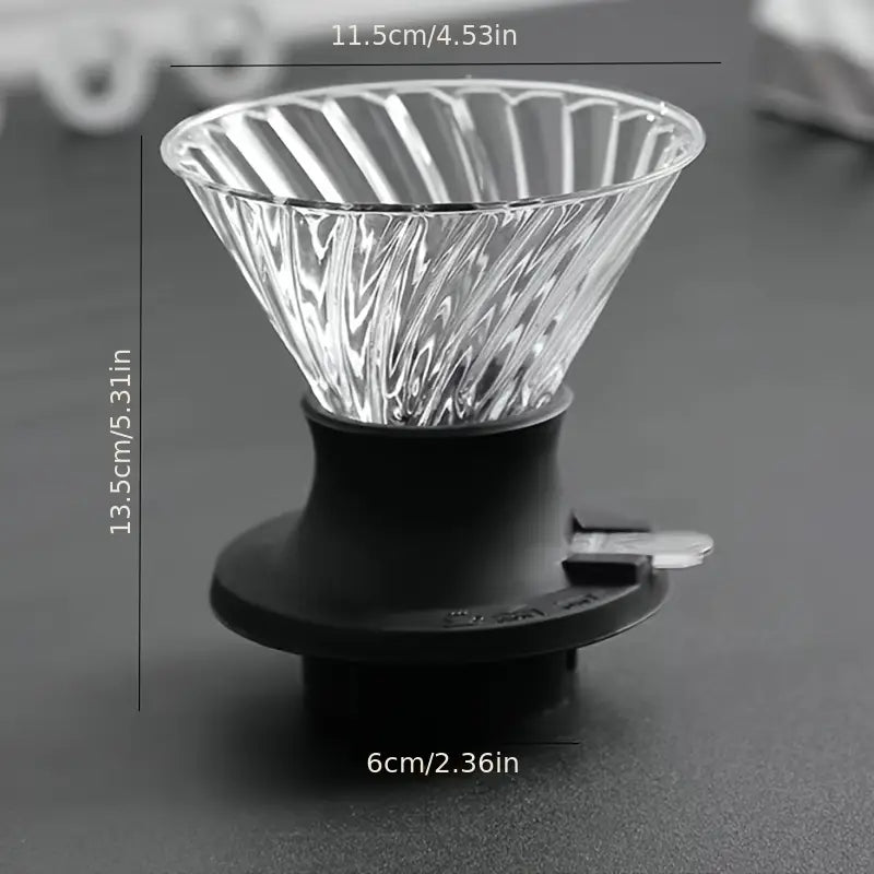 Crop V60 Switch Dripper side view – Size 02, 200ml, even extraction, Crop Cafe