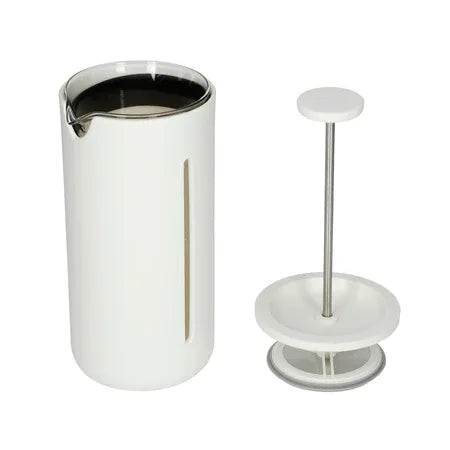 Timemore 450ml U French Press in White borosilicate glass and stainless steel with food safe silicone plunger
