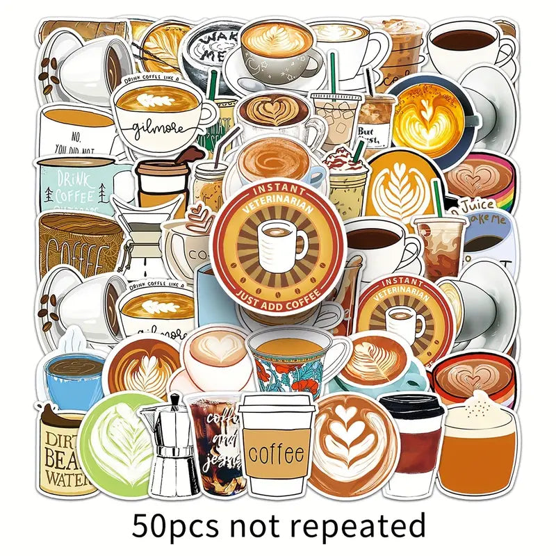 Crop Coffee Cool Stickers 50 pieces