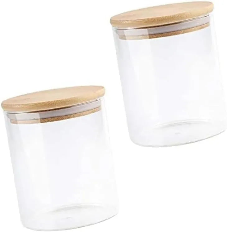 Crop coffee beans jar canister with airtight bamboo lid for specialty coffee storage and organization