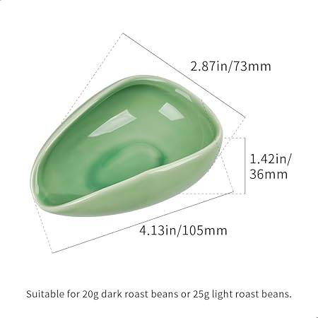 rop Ceramic Dosing Cup Light Green variant – triangle shape, 9.8x7.5x4cm