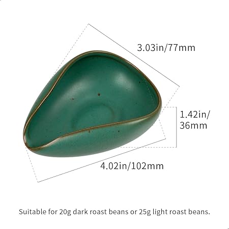 Crop Ceramic Dosing Cup Green variant – triangle bowl, ceramic, Crop Cafe