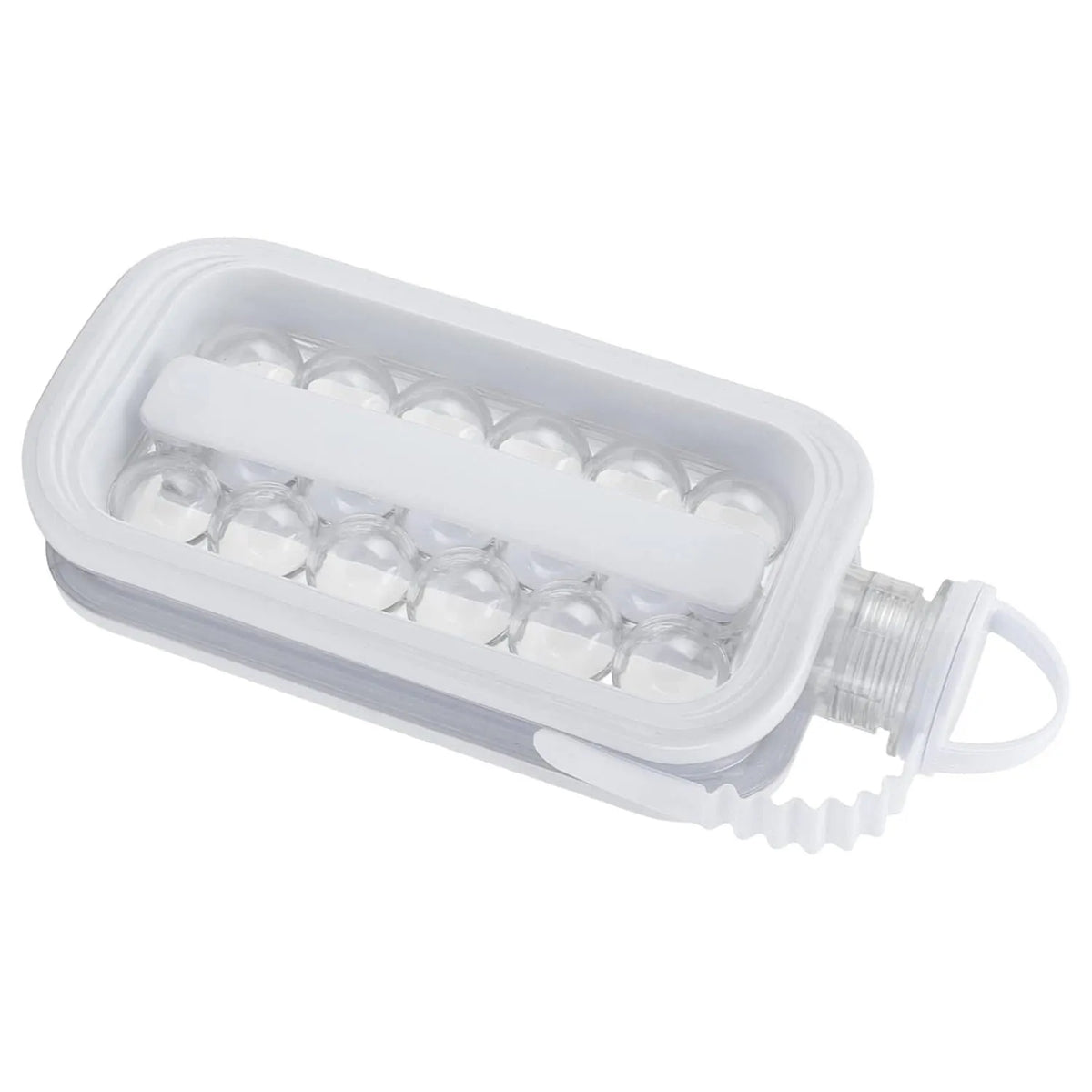 Crop Ice Maker Water Bottle Ice Cube Tray – 17-grid white silicone, 2-in-1 design