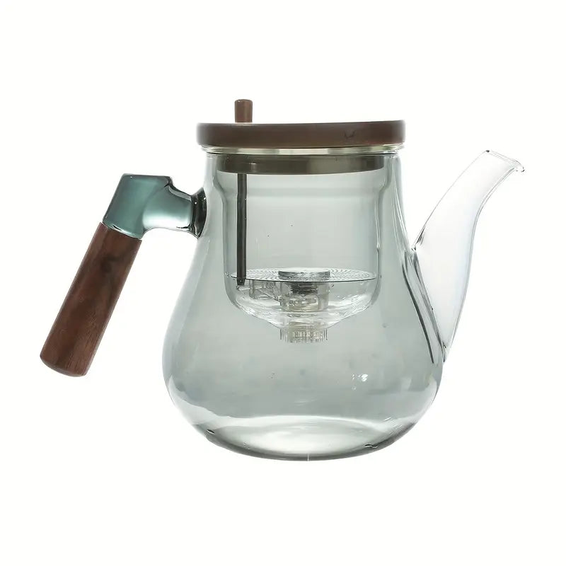 Crop 750ml Magic Glass Tea Pot with Wooden Handle