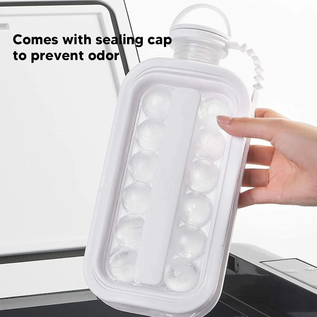 Crop 17-Grid Silicone Ice Tray – white, reusable, perfect for cold brew and iced coffee
