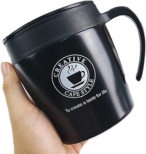 Crop 330ml Stainless Steel Coffee Mug Black