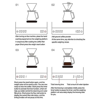 Crop Coffee Scale with espresso setup – precise brewing, black, Crop Cafe