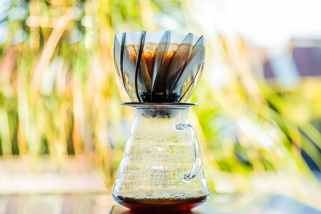 Hario V60 Suiren black polypropylene pour over coffee dripper, made in Japan