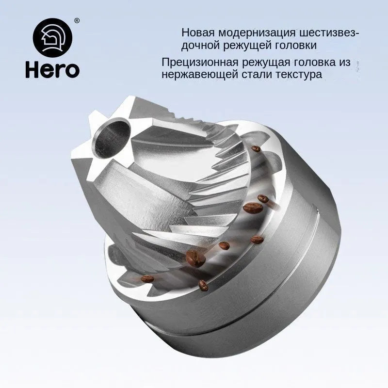 ZeroHero S02 Propeller Hand Grinder Silver 15g aluminum stainless steel portable coffee grinder