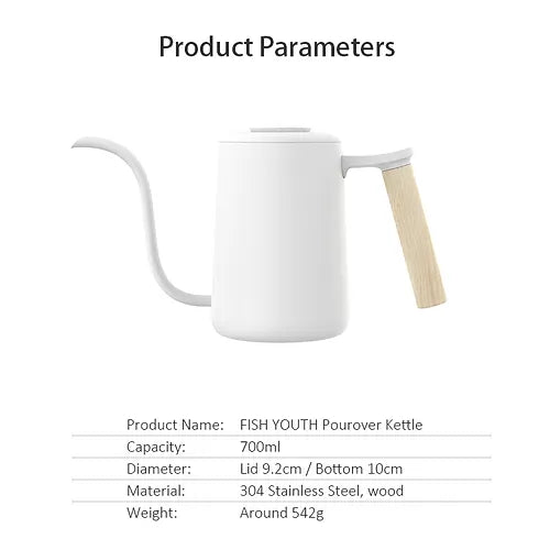 Timemore 700ml Fish Youth Pour-Over Kettle White