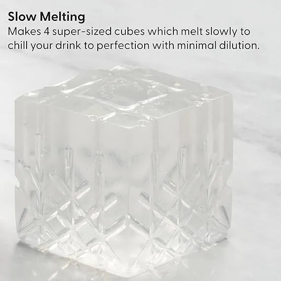 Crop Silicone Ice Cube Tray side view – crystal, square, ideal for cold brew and cocktails