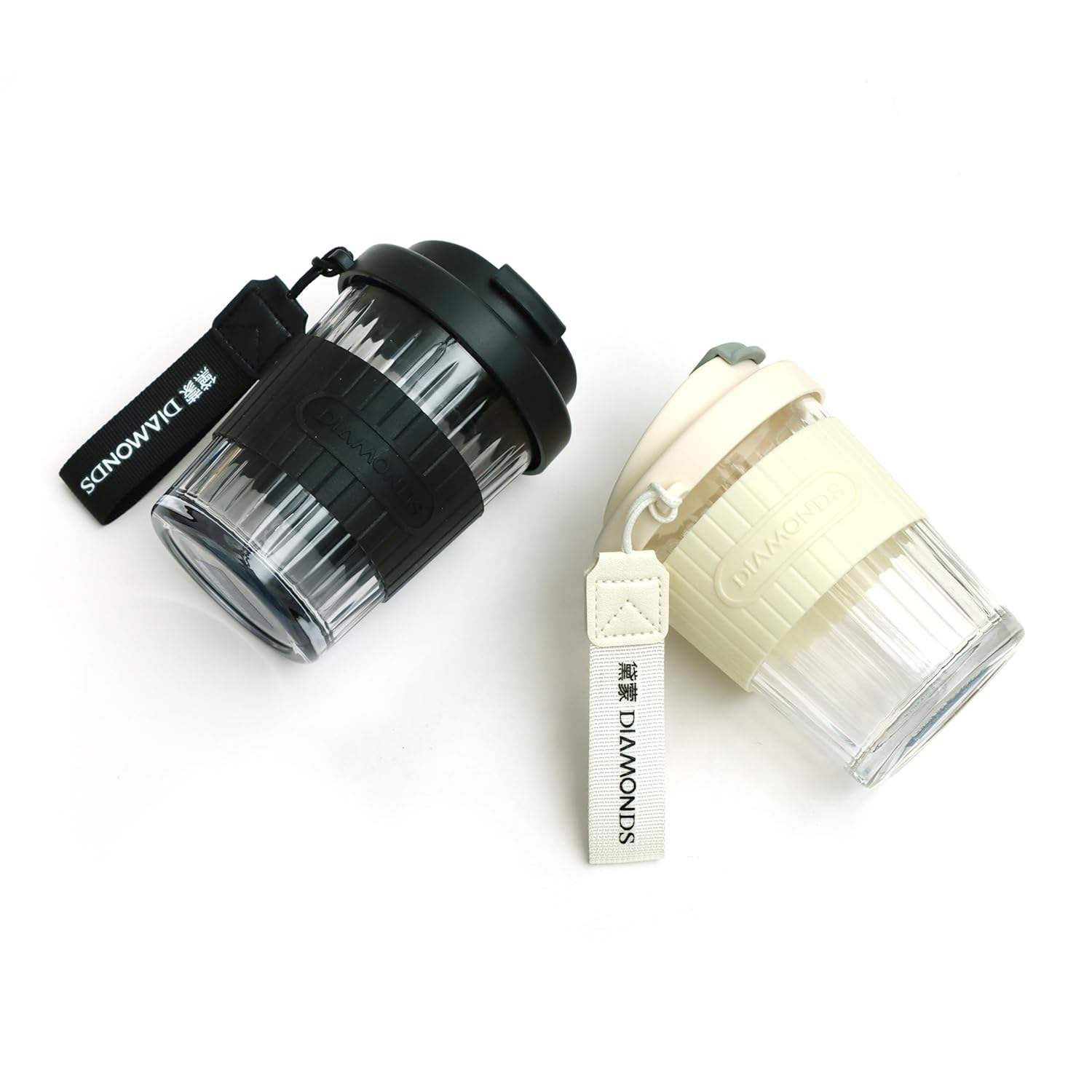 Crop Glass Mug (White - Black)