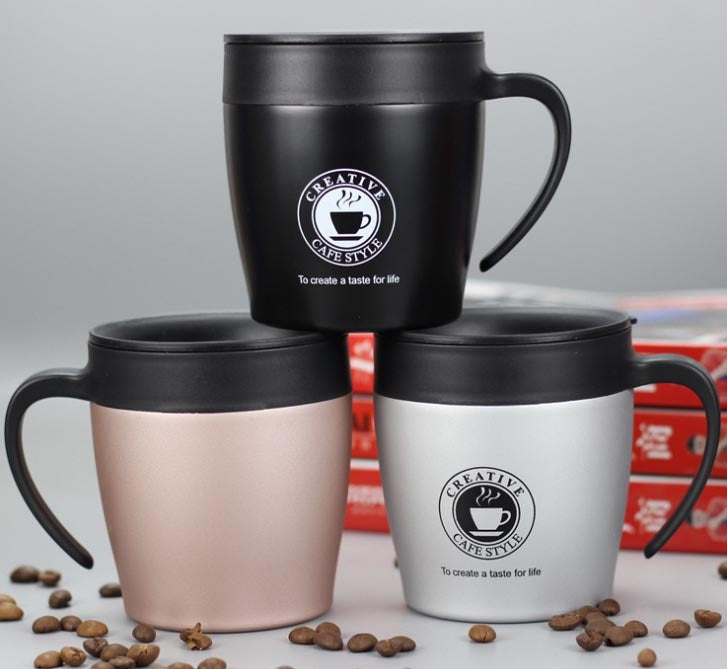 Crop 330ml Stainless Steel Coffee Mug Black