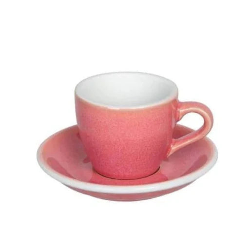 Crop 75ml Ceramic Espresso Cup & Saucer – Berry Pink, porcelain, Crop Cafe