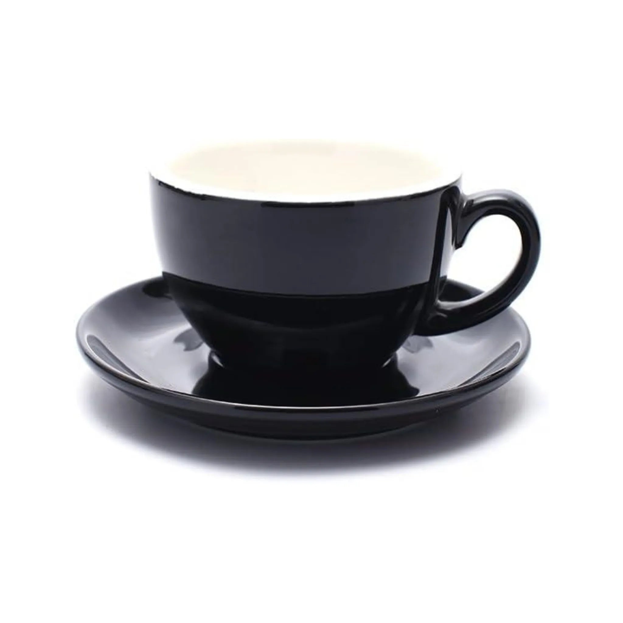 Crop 75ml Espresso Cup & Saucer – Black, fine porcelain, elegant espresso set