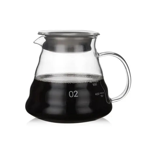 Crop 600ml Glass Coffee Server Pot Model 02 – transparent, heat-resistant glass, V60 range server