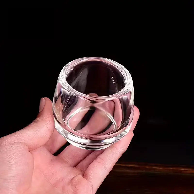 Crop Thickened Glass Coffee Cup 80ml transparent espresso glass cup on white background