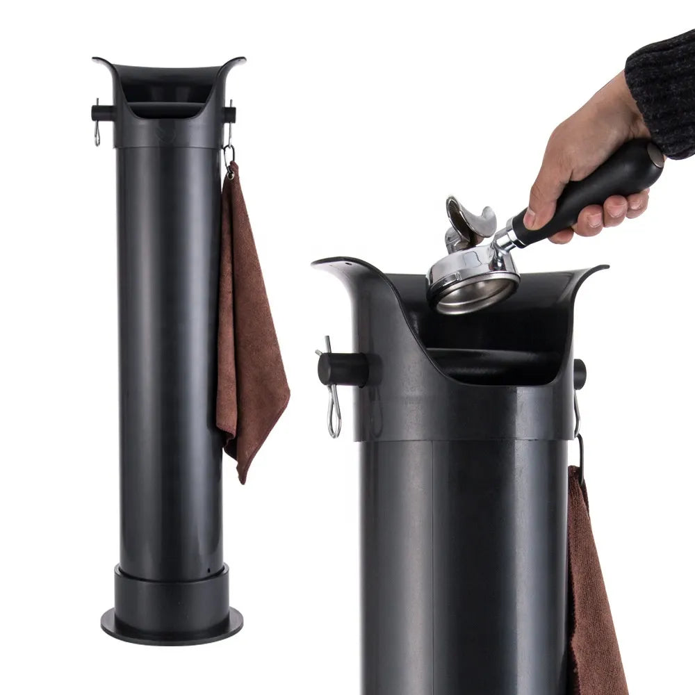Cafemasy floor standing coffee espresso knock box with rubber bar and commercial café waste container design