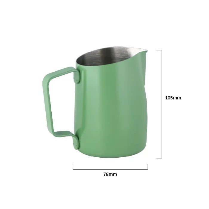 WPM 450ml Matt Green milk pitcher sharp spout stainless steel latte art barista tool