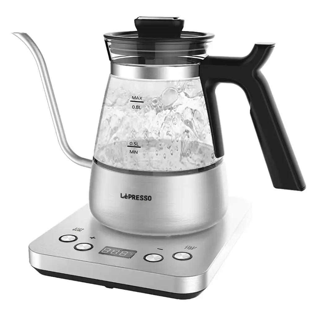 Lepresso Brew Wave Gooseneck Electric Kettle - Silver