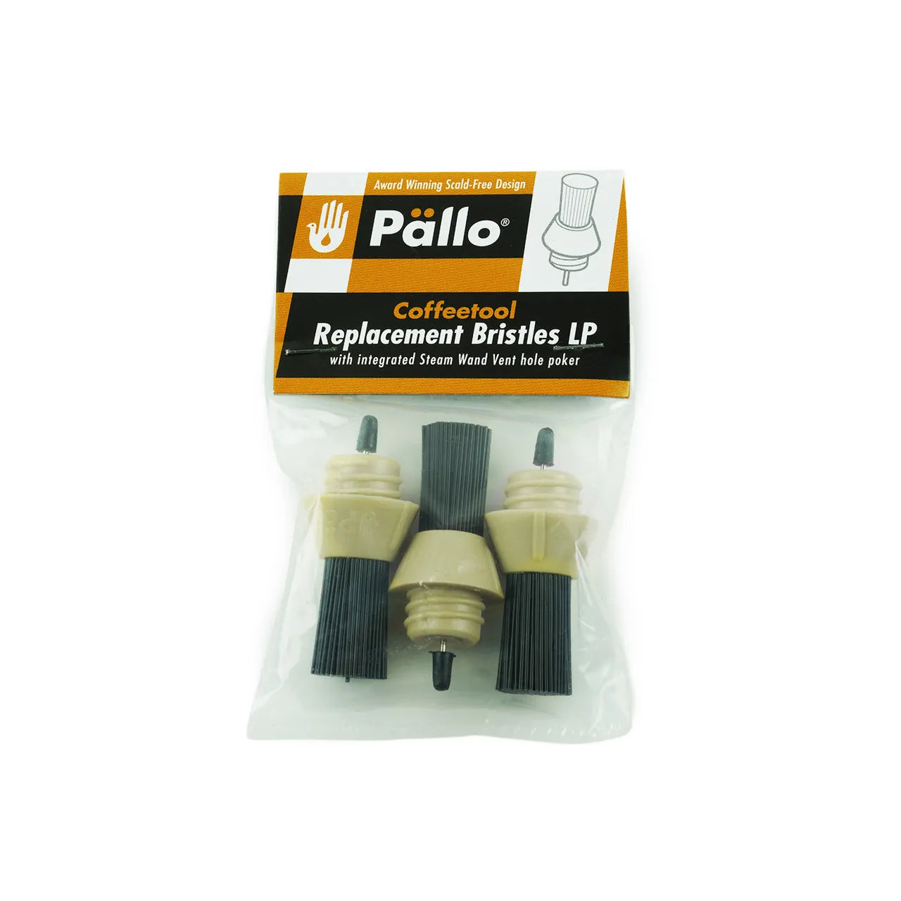 Pallo coffee tool replacement bristles LP 3-pack for group head cleaning brush and steam wand