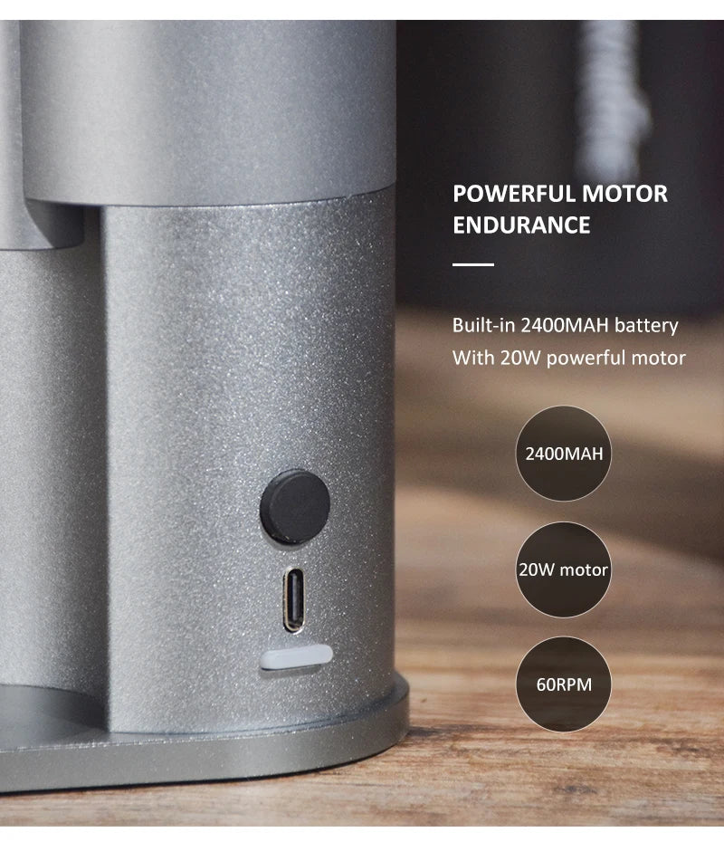 Easymore electric rechargeable coffee grinder with stainless steel blade and USB-C charging port