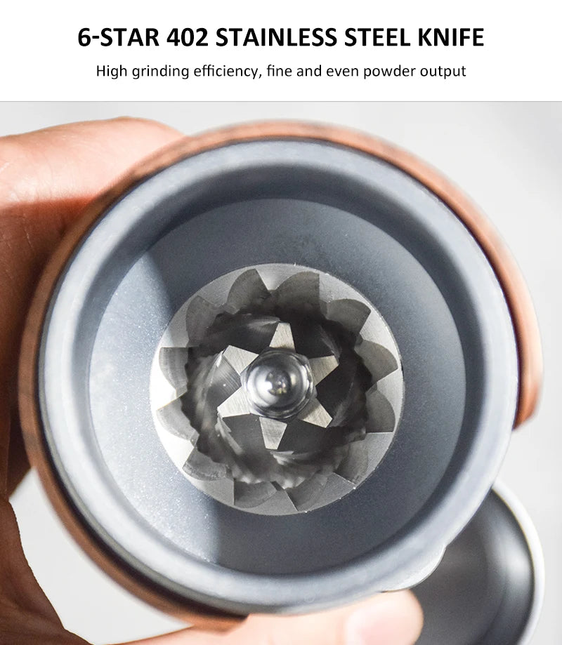 Easymore electric rechargeable coffee grinder with stainless steel blade and USB-C charging port