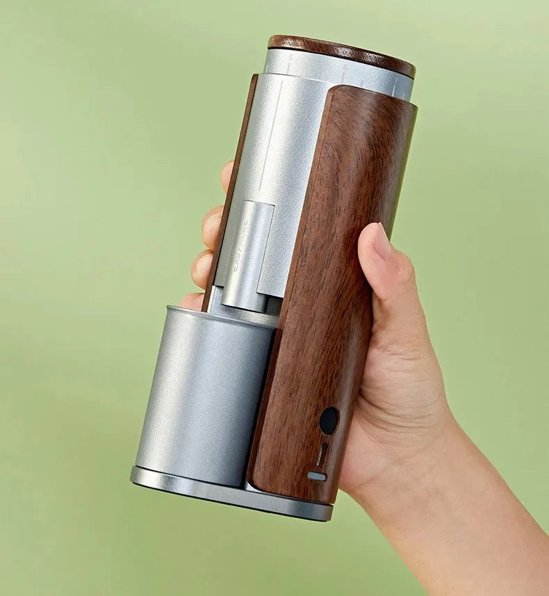 Easymore electric rechargeable coffee grinder with stainless steel blade and USB-C charging port