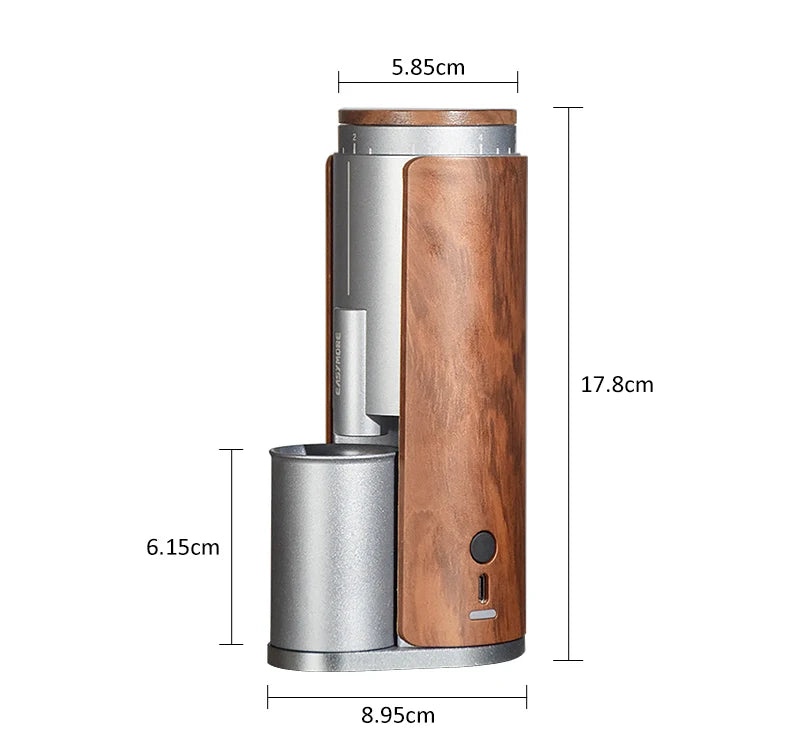 Easymore electric rechargeable coffee grinder with stainless steel blade and USB-C charging port