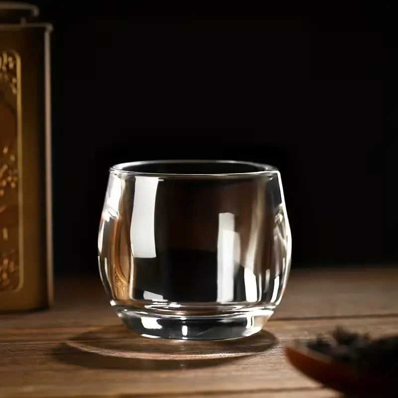 Crop Thickened Glass Coffee Cup 80ml transparent espresso glass cup on white background