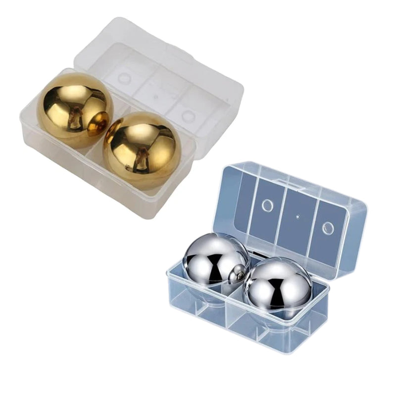 Crop Stainless Steel Reusable Ice Cubes Silver and Gold