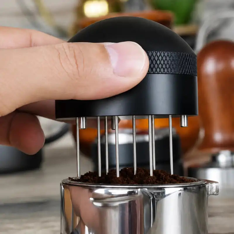 Crop 58mm Coffee Espresso Needle Tamper Tool Black