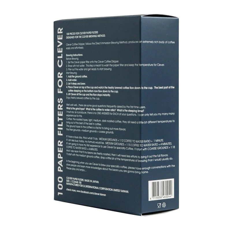 Clever 100pcs (L) Dripper Paper Filter