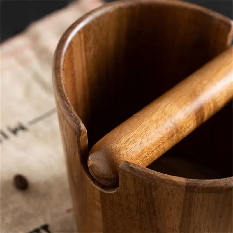 Crop Wooden knock Box Coffee Grounds Container Box