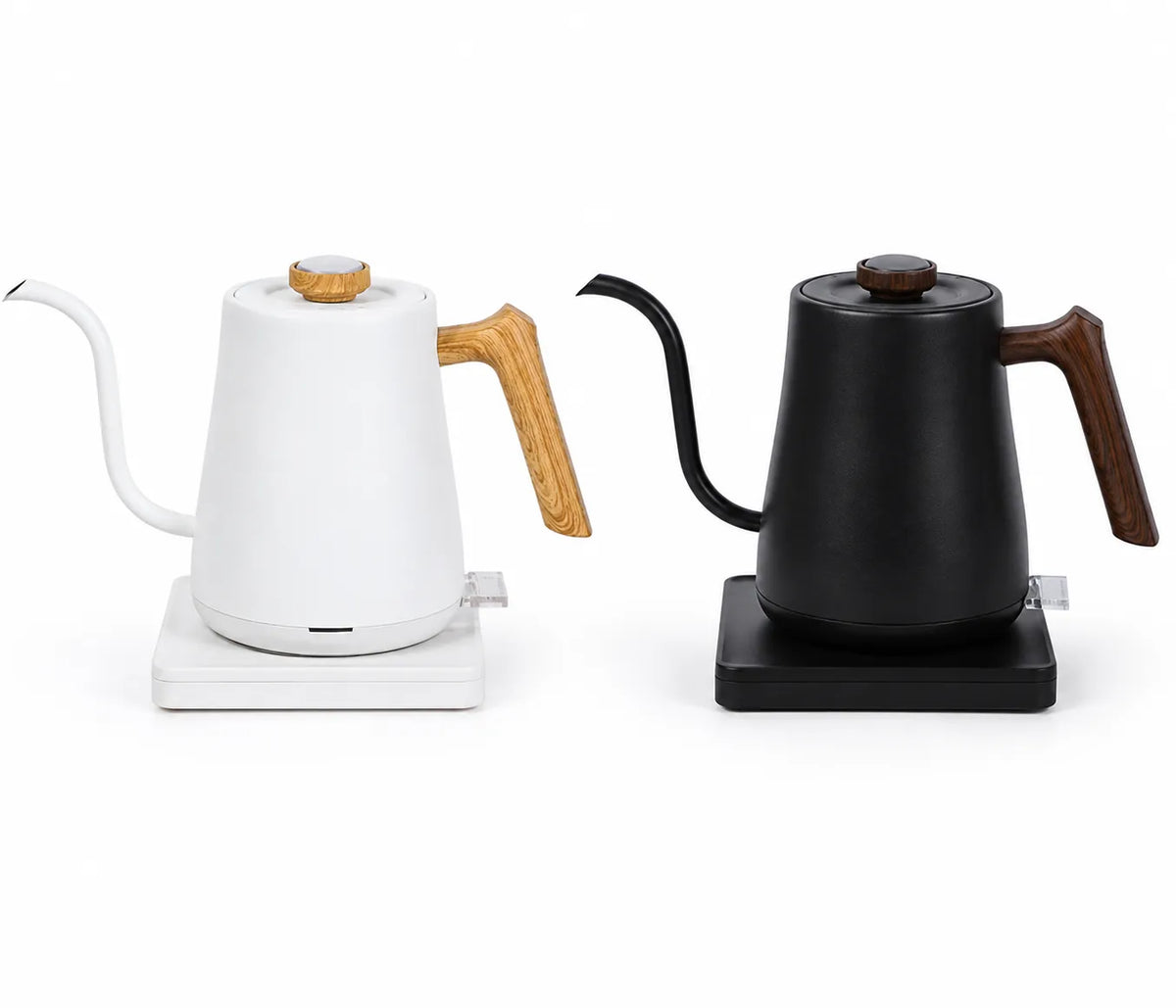 Crop 800ml Gooseneck Electric Coffee Kettle – Black and White, precision pour spout