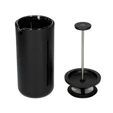 Timemore 450ml U French Press in Black borosilicate glass and stainless steel with food safe silicone plunger