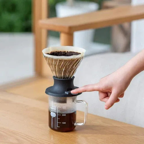 Crop V60 Switch Dripper – PCT resin switch, silicone rubber base, stainless steel ball