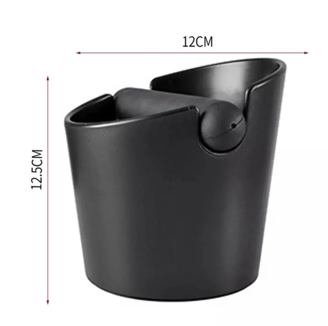 Cafemasy Knock Box Small 12.5x12cm – black, durable ABS, coffee grounds disposal