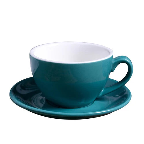 Crop 75ml Espresso Cup & Saucer – Turquoise, fine porcelain, 75ml