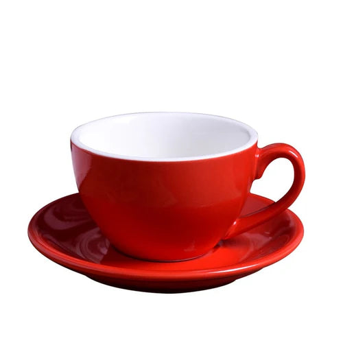 Crop 75ml Espresso Cup & Saucer – Red, fine porcelain, elegant design